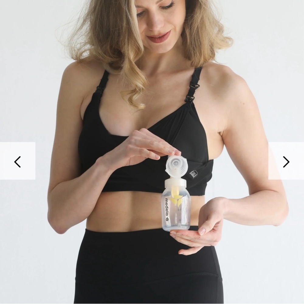 Sweat & Milk Supportive Flow Nursing + Pumping Sports Bra (in Noir)